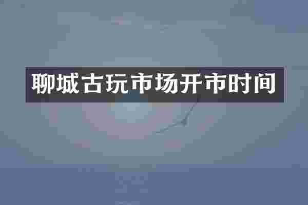 聊城古玩市场开市时间