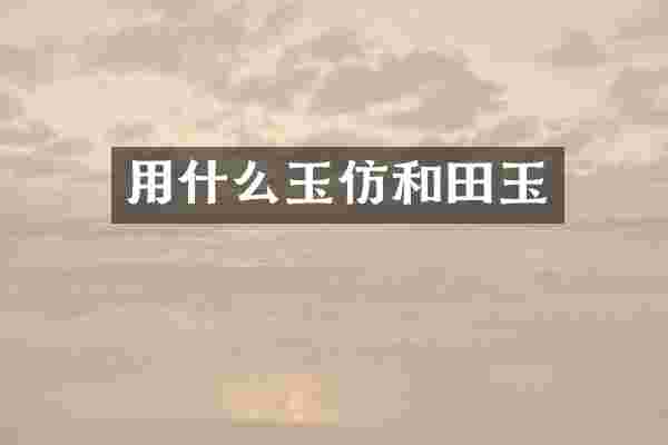 用什么玉仿和田玉