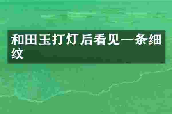 和田玉打灯后看见一条细纹