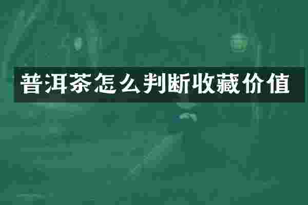 普洱茶怎么判断收藏价值