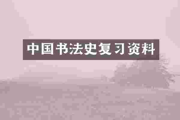 中国书法史复习资料