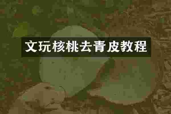 文玩核桃去青皮教程