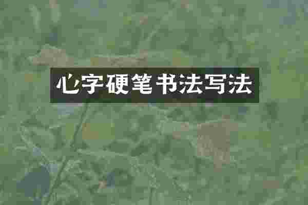 心字硬笔书法写法
