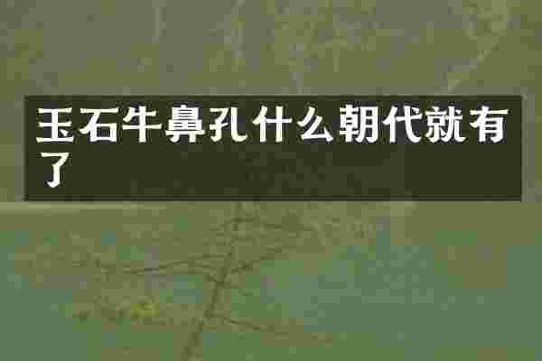 玉石牛鼻孔什么朝代就有了