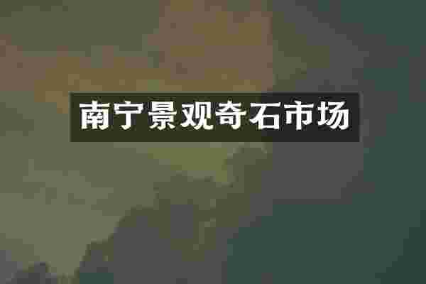 南宁景观奇石市场
