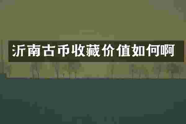 沂南古币收藏价值如何啊