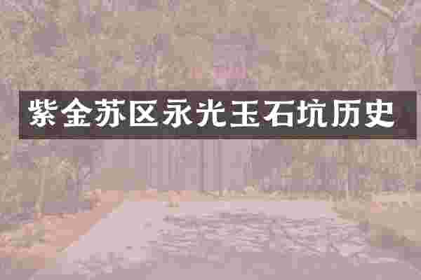 紫金苏区永光玉石坑历史