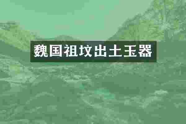 魏国祖坟出土玉器