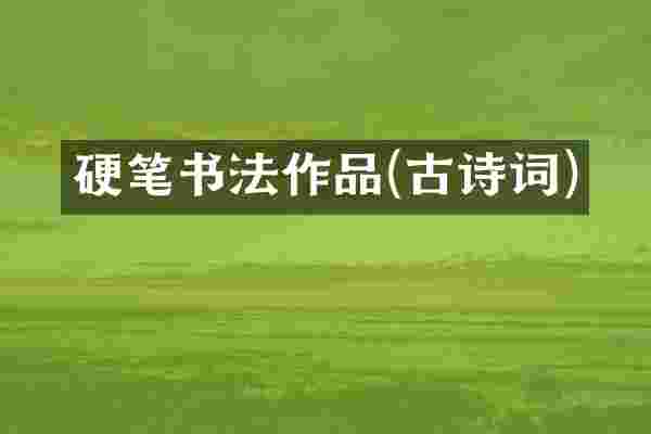硬笔书法作品(古诗词)