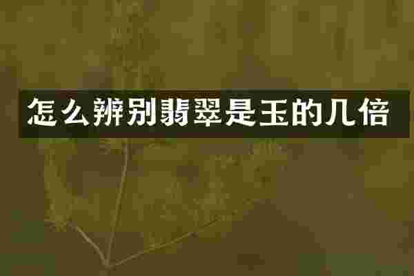 怎么辨别翡翠是玉的几倍