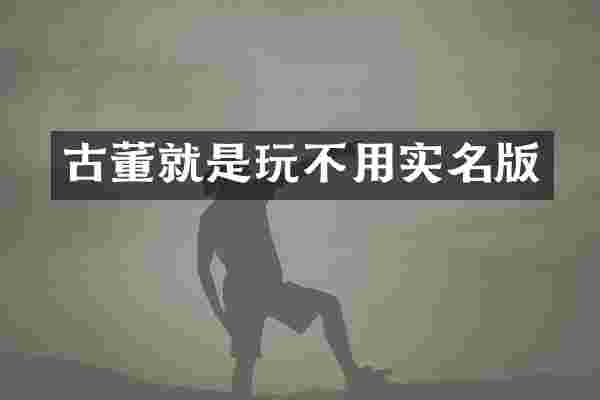 古董就是玩不用实名版