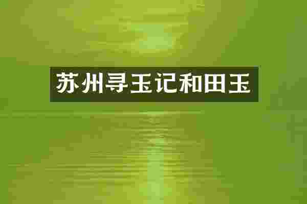 苏州寻玉记和田玉