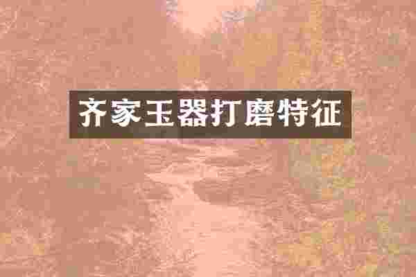 齐家玉器打磨特征