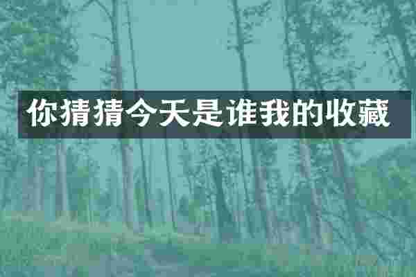 你猜猜今天是谁我的收藏