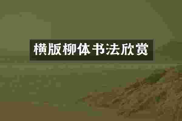 横版柳体书法欣赏