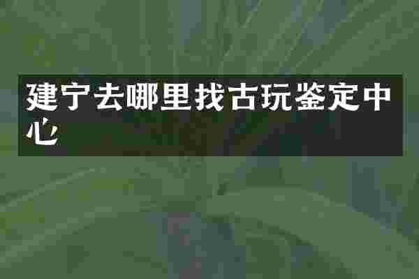 建宁去哪里找古玩鉴定中心