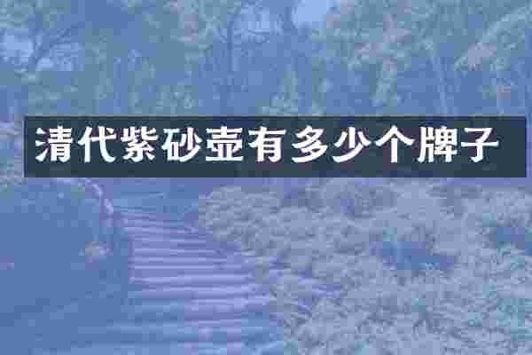 清代紫砂壶有多少个牌子