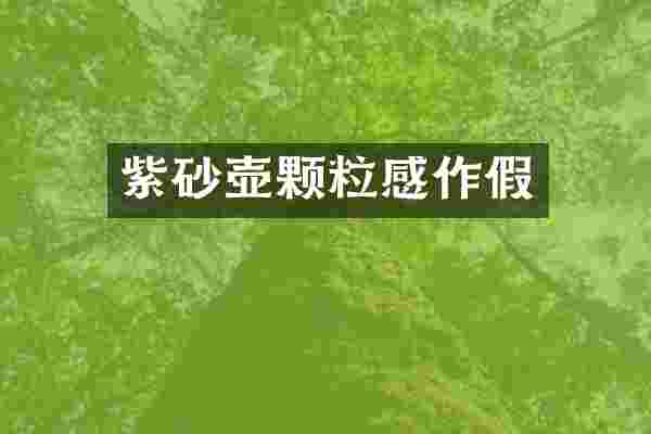 紫砂壶颗粒感作假