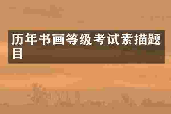 历年书画等级考试素描题目