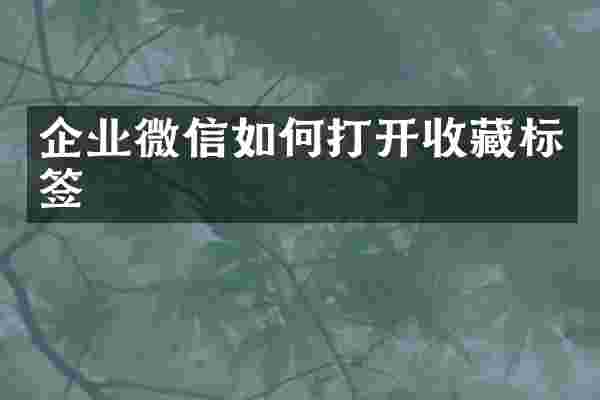 企业微信如何打开收藏标签