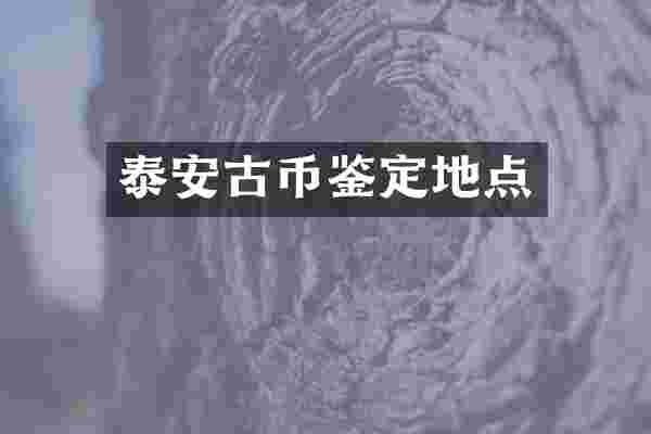 泰安古币鉴定地点
