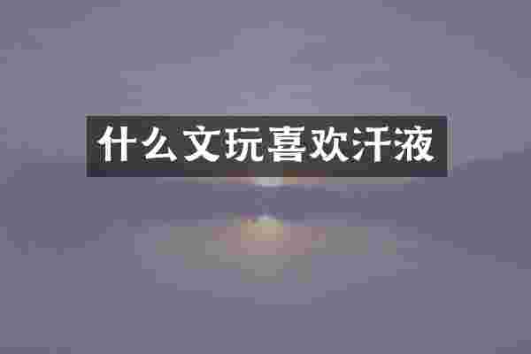 什么文玩喜欢汗液