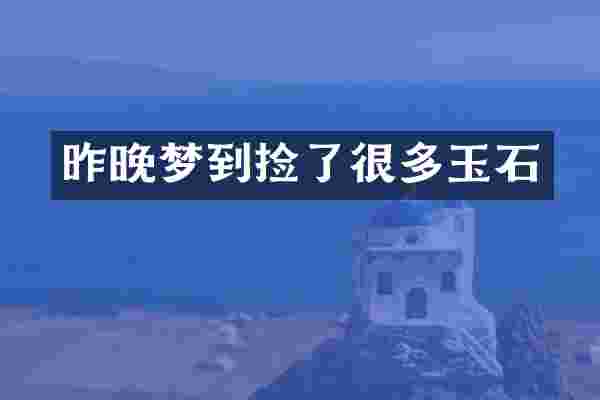 昨晚梦到捡了很多玉石