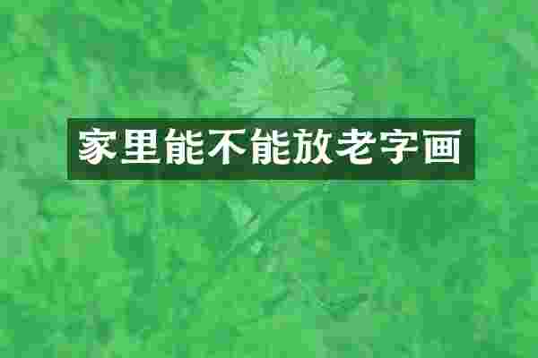 家里能不能放老字画