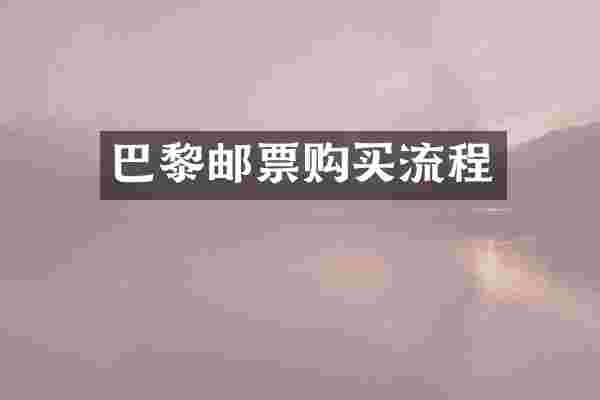 巴黎邮票购买流程