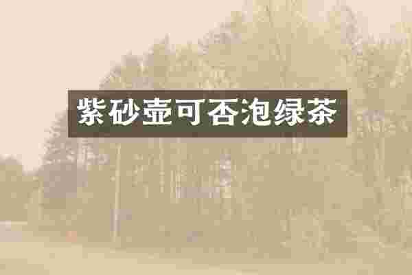 紫砂壶可否泡绿茶
