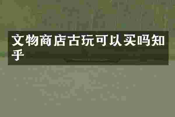 文物商店古玩可以买吗知乎