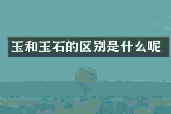 玉和玉石的区别是什么呢