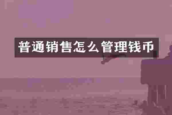 普通销售怎么管理钱币