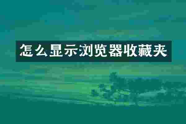 怎么显示浏览器收藏夹