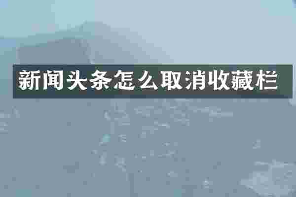 新闻头条怎么取消收藏栏