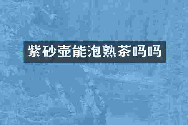 紫砂壶能泡熟茶吗吗