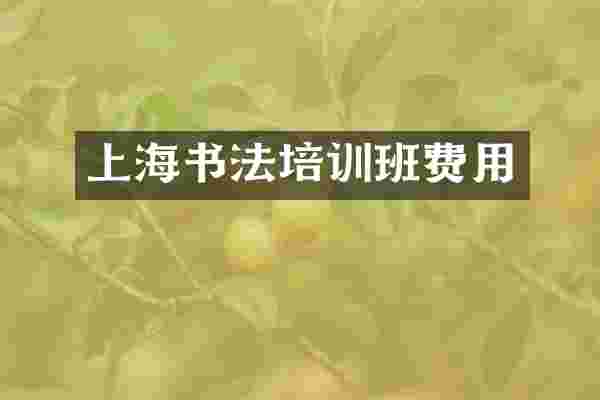 上海书法培训班费用