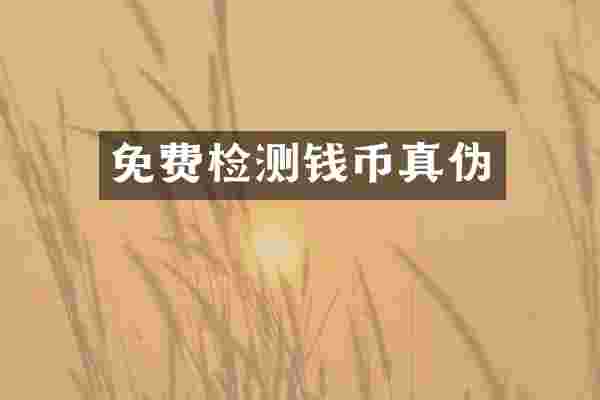 免费检测钱币真伪