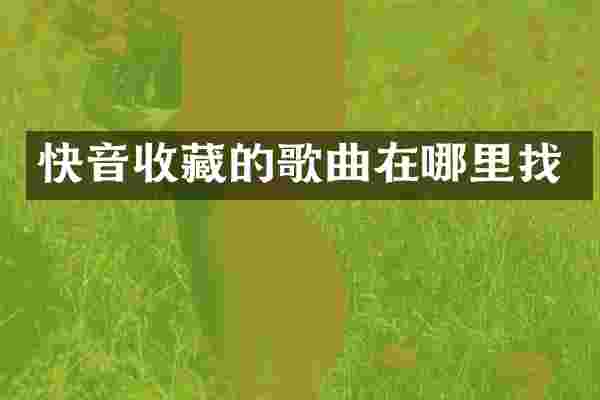快音收藏的歌曲在哪里找