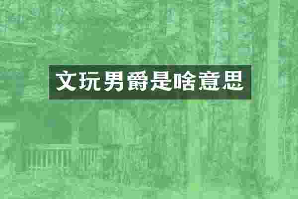 文玩男爵是啥意思
