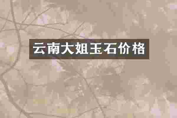 云南大姐玉石价格