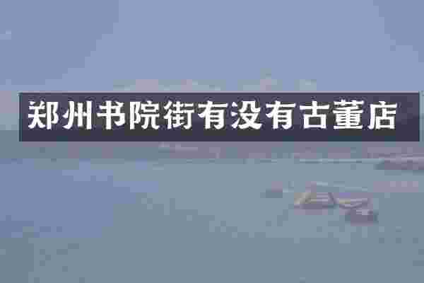 郑州书院街有没有古董店