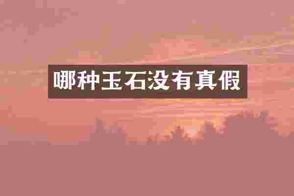 哪种玉石没有真假