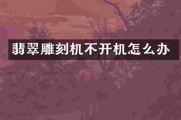 翡翠雕刻机不开机怎么办
