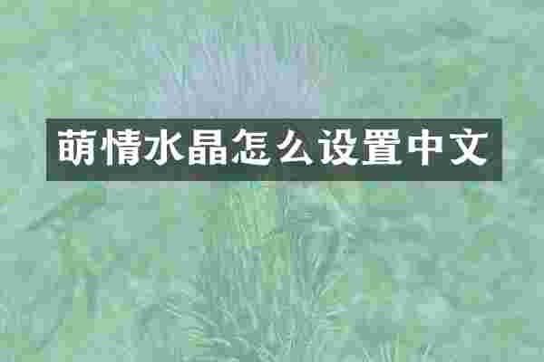 萌情水晶怎么设置中文