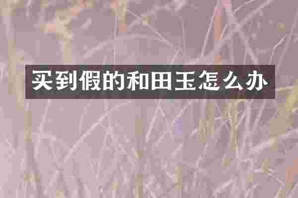 买到假的和田玉怎么办