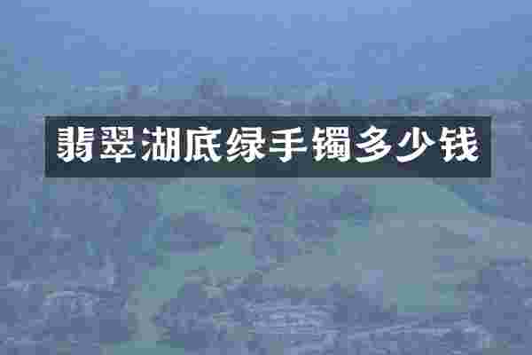 翡翠湖底绿手镯多少钱
