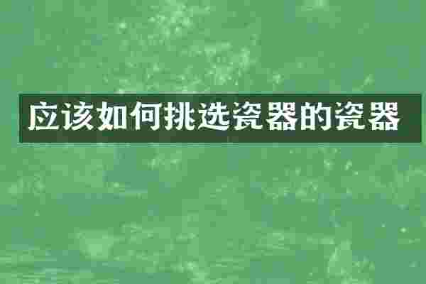 应该如何挑选瓷器的瓷器
