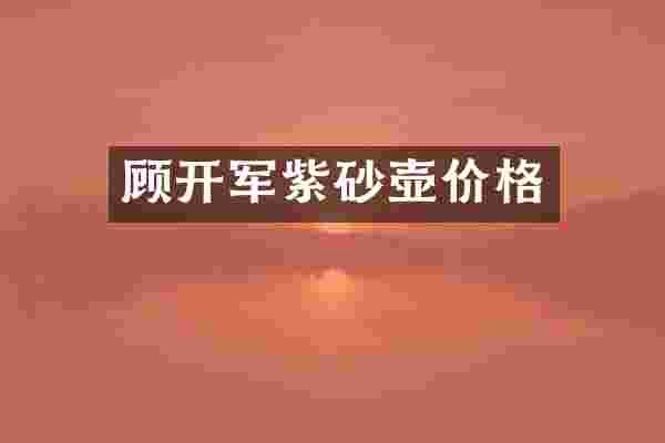 顾开军紫砂壶价格