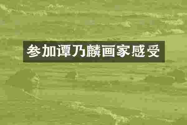参加谭乃麟画家感受
